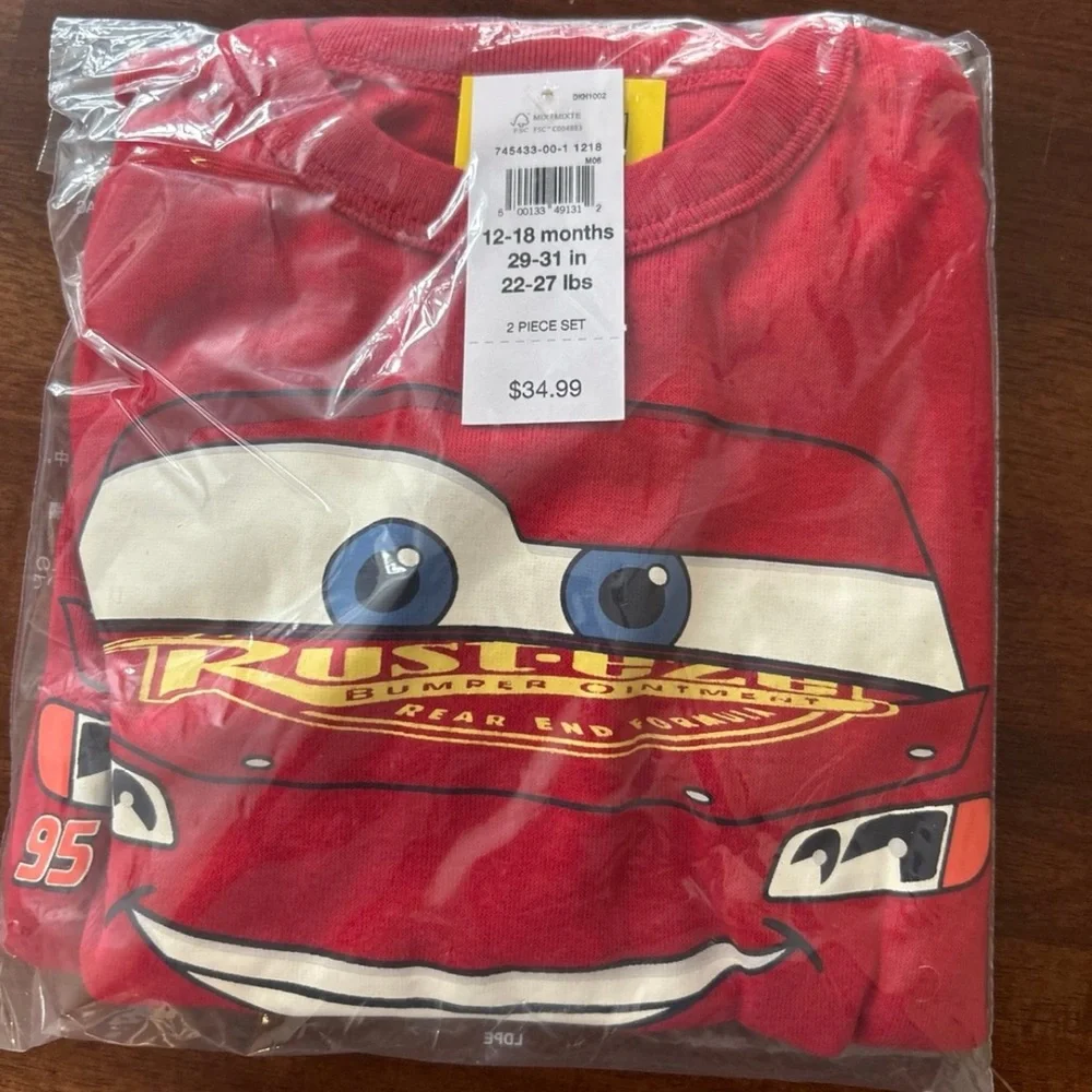 NWT babyGap × Disney Cars 100% Organic Cotton PJ Set